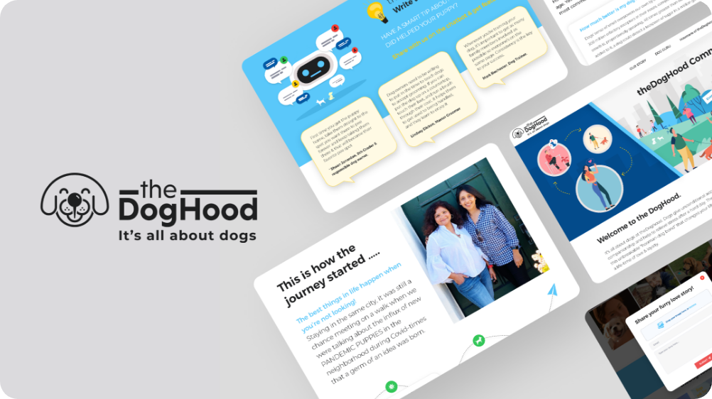 TheDogHood app design, screen 1